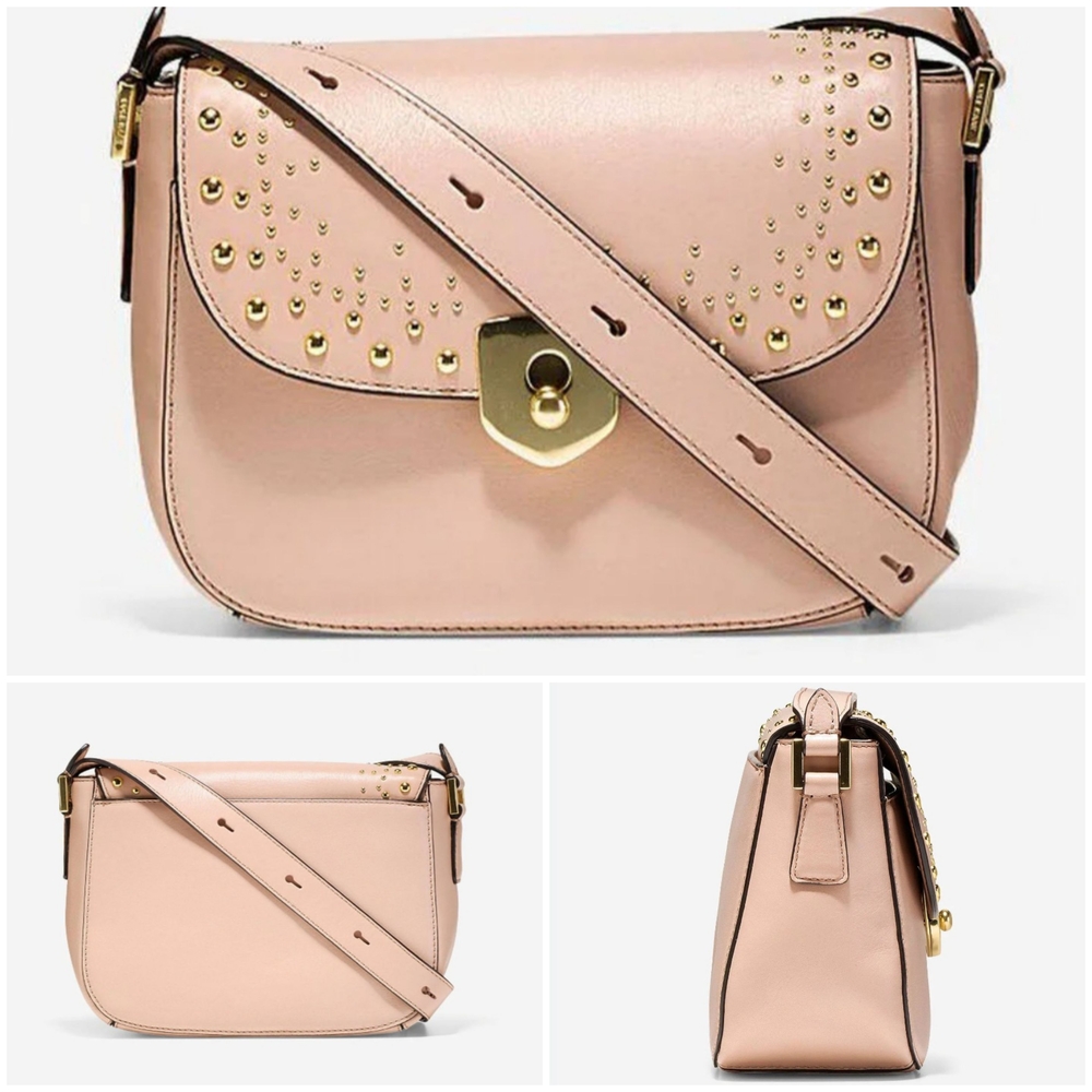 COLE HAAN Marli Studded Mini Saddle Bag / Crossbody